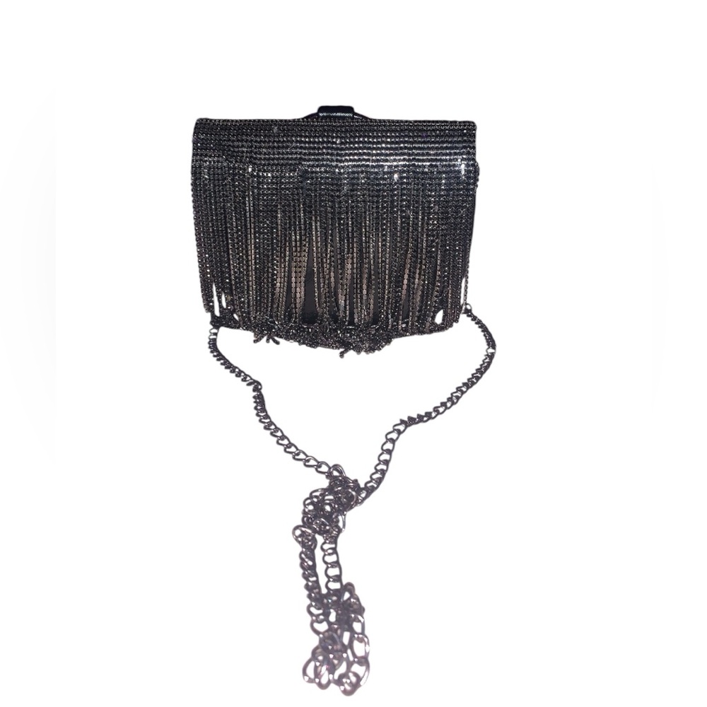 Black Rhinestone Hand Bag